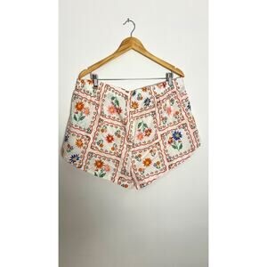 Floral Postcard Poplin Boxer Pajama Shorts Old Navy Size XL